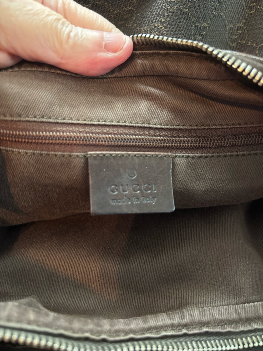 Vintage Gucci Dark Brown GG Monogram Canvas Hobo Bag - Tom Ford Era - Picture 14 of 16